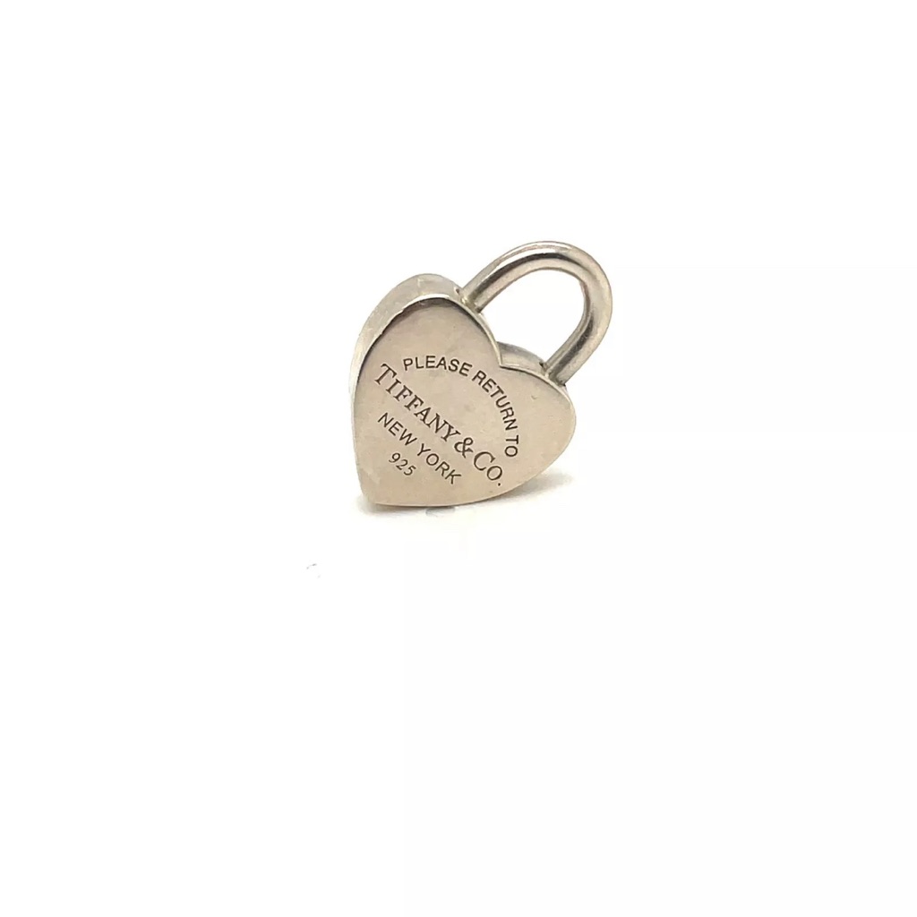 Tiffany And Co. Sterling Silver Heart Padlock Charm/ Pendant